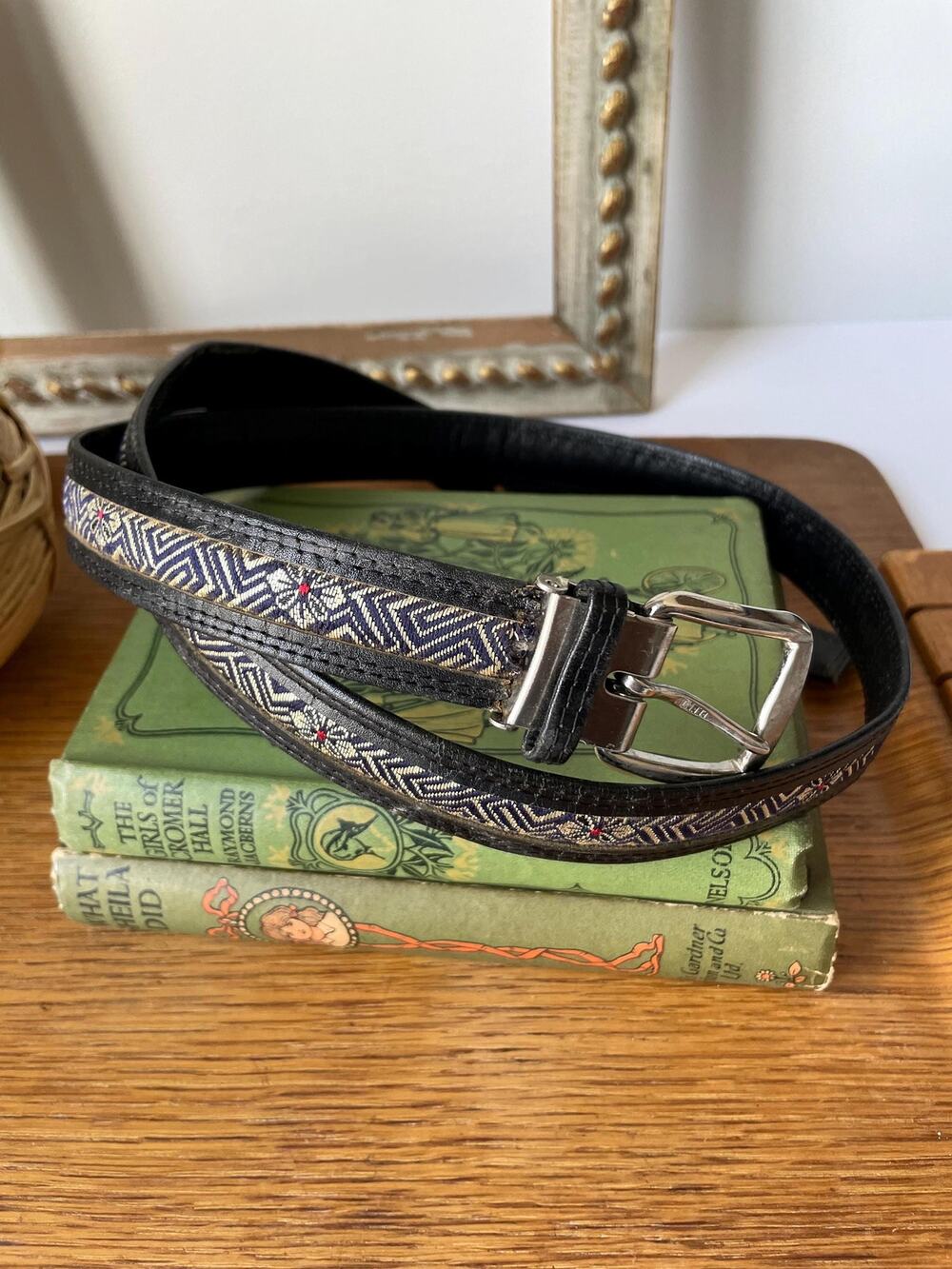 Vintage Eleroda Omega Woven Leather Belt 41"